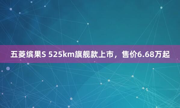 五菱缤果S 525km旗舰款上市,售价6.68万起